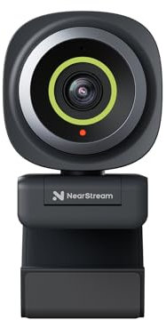 NearStream 2K Webcam für PC,Autofokus Webcam mit Mikrofon,Rauschunterdrückung,Software Steuerung,Einstellbares FOV,Plug and Play,Ultra kompakte Web Kamera für Desktop Computer für Zoom(V02AF)
