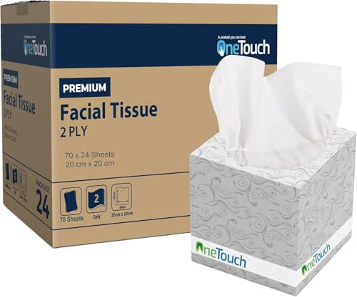 2ply Boxes Tissue Facial Tissue White Soft and Ideal for Sensitive Skin, Cleaning Sensitive Skin Office Tissue Boxes (24)