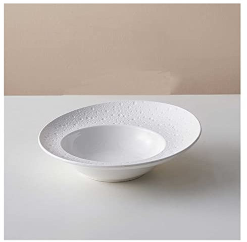 SDA287MZ Platos Llanos Plato de Sopa de Comida Occidental, Plato de Verduras for el hogar, Plato Hondo Grande, vajilla de Hotel, Plato for Sombrero Platos Postre(A)