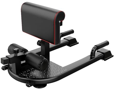 Tdfersasdw Máquina para Sentadillas Profundas Sissy, Equipo de Fitness Acolchado para Flexiones y Abdominales con cojín Ajustable, ejercitador de Prensa de piernas para Gimnasio en casa,Negro