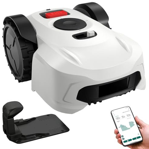 Naturalpowev Robot Tondeuse Intelligente avec Câble Périphérique, Surface De Tonte 1000 m², Robot Tondeuse, Contrôle de l'application, Cartographie RTK+Vision, Fonctionnement Silencieux
