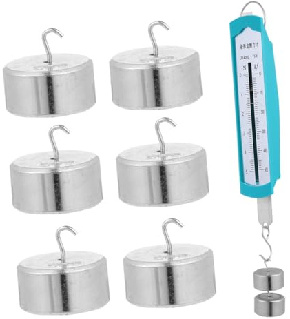 iplusmile Dinamometro Molla Alta Precisione Con Pesi in Metallo Strumento Didattico Di Fisica Portatile Per Scuole e Metallo Resistente Scala Chiara e Design Ergonomico