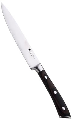 MasterPRO by Carlo Cracco coltello multiuso da cucina 12,5cm in acciaio inossidabile di altissima qualità, lama a doppia forgiatura per massima precisione, impugnatura in Pakkawood, con coprilama