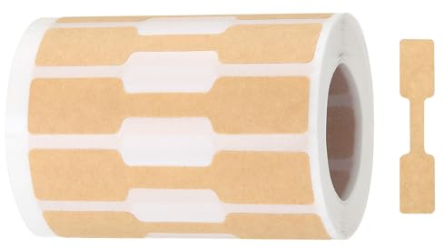 sourcing map 1 Roll Blank Tamper Evident Labels 0.47x1.36 Inch Adhesive Dumbbell Shape Top Stickers for Coffee Cup, Storage Jar, 500 Count/Roll Brown