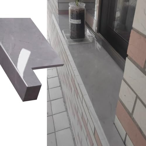 Davanzale Interno Finestra Davanzale per Finestre da Balcone con Trama in Marmo, Protezione per Davanzali Grigio Chiaro con Finitura Piastrellata, per Infissi di Finestre/porte/scale(Style2,2.25x29.5i
