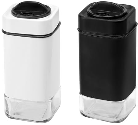 HENGBIRD Glasboden Salz und Pfefferstreuer Set, Pfeffer und Salzstreuer Pfefferstreuer mit Einstellbaren Löchern Gewürzspender Küchenzubehör für Haus, Küche, Restaurant, Esstisch