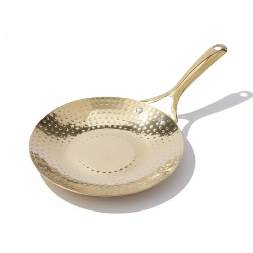 P•TAL Brass Roti Tawa 10 (25.4 cm) Teflon Free Non-Toxic Tawa for Roti with Insulated Heat Resistant Handle