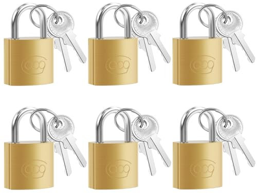 MINISOISO 6 Piezas 20mm Candados con 2 Llaves, Pequeños Candado de Taquilla, Mini Candado Pequeño, Candado de Equipaje Pequeño, para Bolsas de Viaje, Armarios, Maletas, Puertas y Ventanas