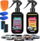 Kit Premium D'Entretien Automobile, 3 en 1 Spray De RevêTement Pour Voiture -2 Bouteilles 100ml, 100% SûR Pour La Peinture Des, ImperméAble et Anti-PoussièRe Car Care Set (Jaune+rouge)