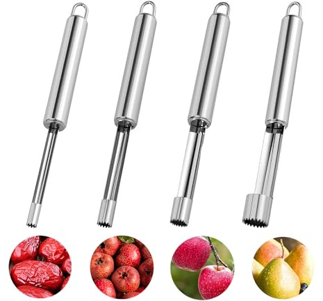 Lot de 4 dénoyauteurs de pommes, dénoyauteur de pomme, pour pommes et poires, exfoliant aubépine, date rouge cerise