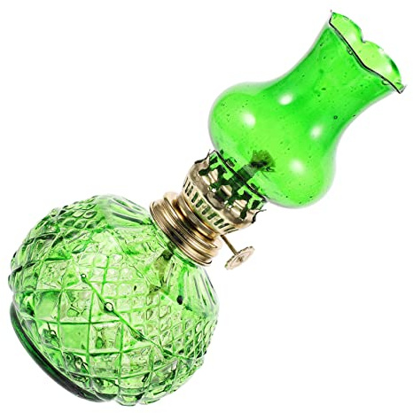 CLISPEED Grüne Glasöllampe im Vintage Stil als Dekorative Tischlampe