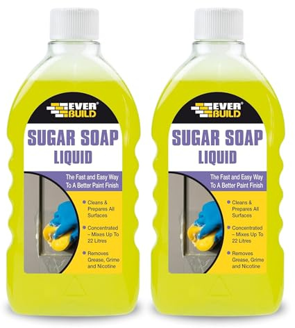 Ever build Sugar Soap Liquid 2x(500ml) – Powerful Wall Cleaner – Sugar Soap for Painting, Cleaning & Walls – Ideal for Decorating Prep & Household Use - Removes Grease, Grime and Nicotine Stains