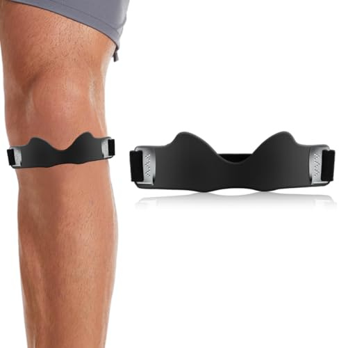GXGM 1 Pieza Rodillera para aliviar el dolor de rótula, Vendaje del tendón rotuliano con airbags 3D, soporte de rodilla del tendón rotuliano, para senderismo, fútbol, baloncesto, negro