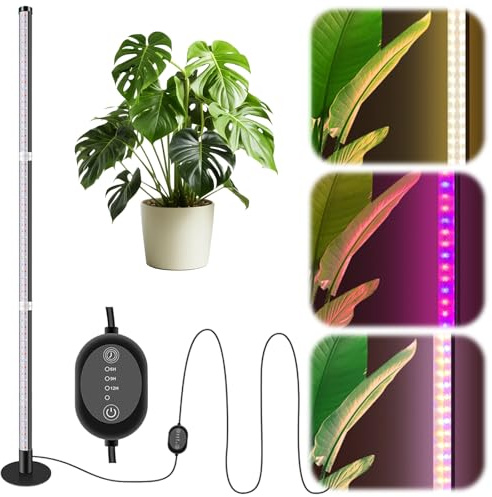Calenxy Lampada a LED a spettro completo, 243 LED per piante con 3 modalità di illuminazione, 120 cm, con timer 6/12/16H, per piante da interni