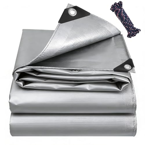 Lona Impermeable Exterior 3x3m, Toldo Reforzado con Ojales Duradera Resistente a Los Rayos UV Desgarros para Terrazas Muebles Jardín Piscina Coche