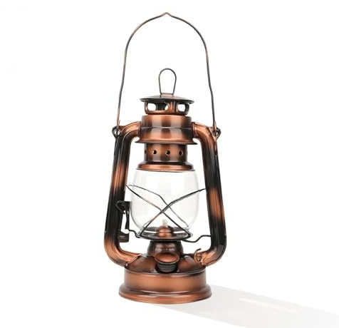 Petroleumlampe, Retro Outdoor Sturmlaterne, 25CM Öllampe für Camping, Garten, Zuhause und Deko (Bronze)