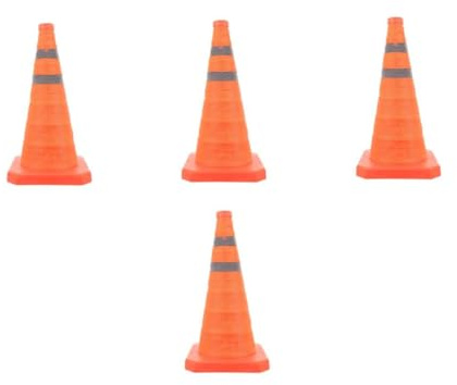 PRETYZOOM 4pcs Collapsible Traffic Cone Lightweight Road Safety Cone with Stable Base for Parking Lots Construction Emergency Use Multi Purpose Bright Safety Marker for Wind Resistance and