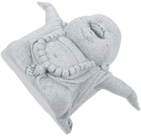 WEKAMOS Buddha Statue aus Sandstein Kleine Filigrane Aquarium Dekoration Langlebige Meditation Skulptur für Aquarium und Garten