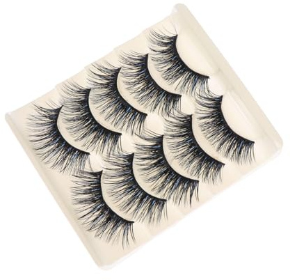 ELAYARD 5 Paar Extra Dichte Künstliche Wimpern aus Faser Dramatisch Lang für Damen Make Up