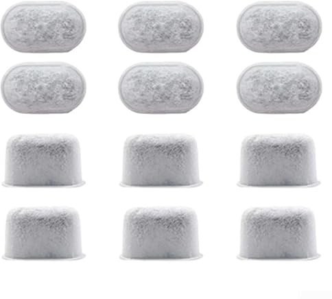 Yuanpgky Lot de 12 filtres de rechange pour machine à café avec charbon actif en coquille de noix de coco et filtre à eau en tissu non tissé