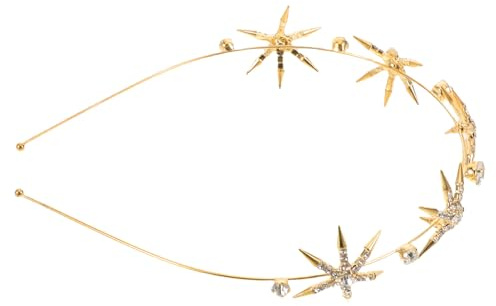 FIXOSHEE Goldener Stern-haarschmuck mit Strass Braut Haarreif für Hochzeit Leichter Bequemer Bridal Headpiece mit Funkelnden Kristallen Eleganter Haarschmuck für Brautjungfern Party und