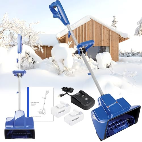 Pala Quitanieves EléCtrica InaláMbrica Con Mango Ajustable, Quitanieves Manual De 28 Cm De Ancho Y 18 Cm De Profundidad, Con BateríA, Dispositivo Para Quitar Nieve En Exteriores, Quitanieves