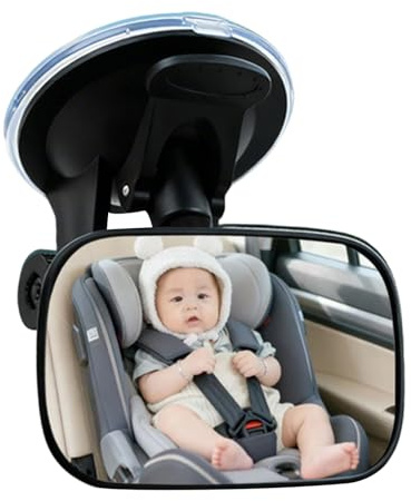 Raypontia Miroir Voiture - Verre Courbé Incassable,Miroir À Rotation 360 Degrés Pour Siège Auto Orienté L'Arrière,Pour L'Observation Des Voyages En Siège Arrière De SUV