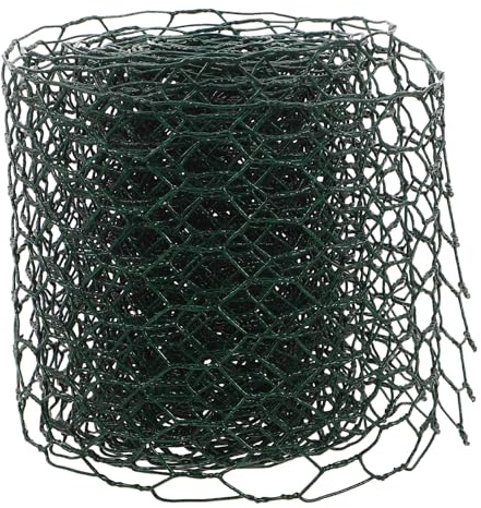 DOITOOL Malla Metálica para Jardín Revestimiento Verde Alambre de Hierro Flexible 085 MM de Grosor Abertura Hexagonal de 16 MM Rollo de 01 X 4 M para Cercas Agrícolas Arreglos de