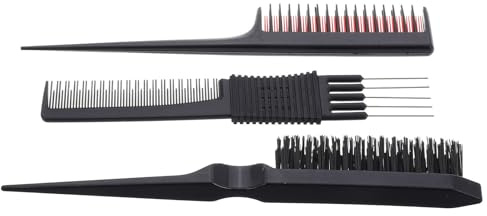 HOMSFOU Set 3 Pettini per Chioma in Plastica e Nailon Denti Larghi e Stretti per Donna e Uomo, per Styling Quotidiano e Acconciature da Salone