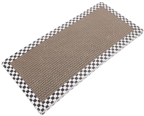HOMSFOU Rascador para Gatos Domésticos de Cartón Resistente al Desgaste, Almohadilla para Rascar Reutilizable de 43x20x2 Cm en Color Claro, Juguete Interactivo para Interior y Protección