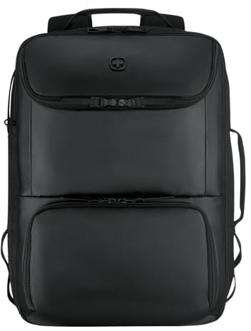 WENGER UrbanOne Travel Backpack, Laptop-Rucksack mit Klappöffnung, Notebook bis 15,6 Zoll, 33 l, Handgepäckgröße, Damen/Herren, Schwarz, 653888