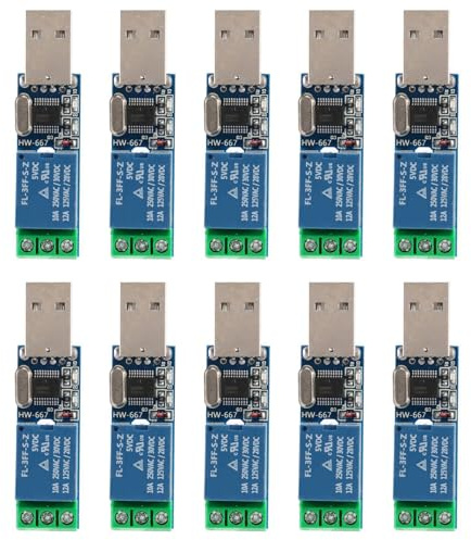 Kueohse 10X LCUS - MóDulo de Relé USB Tipo 1 Control de Interruptor Inteligente USB
