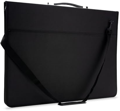 A2 Künstler-Portfolio-Etui, Aufbewahrungstasche für Kunst-Präsentationen, wetterbeständig, mit Schultergurt für Studenten und professionelle Künstler, A2 62 x 45 x 4,3 cm, Schwarz