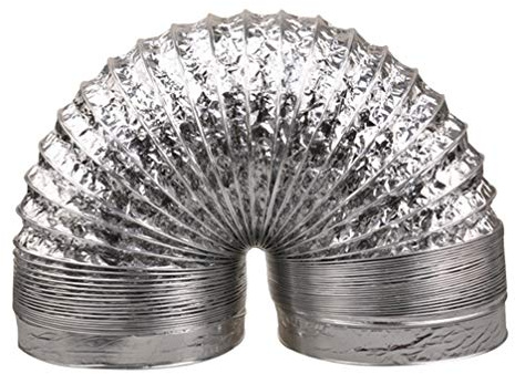 ULTECHNOVO High Temperature Resistant Air Pipe 59 Inch Flexible Ventilation Duct Hose 150Mm Diameter Silver Foil Tubing for HVAC Exhaust and Air Intake