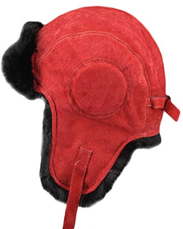 Insun Wintermütze Fliegermütze mit Wildleder Warme Trappermütze Winter Mütze für Herren und Damen Rot M