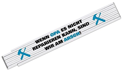 Zollstock mit Spruch Wenn Opa es nicht reparieren kann sind wir am Arsch - schönes Geschenk für den Großvater