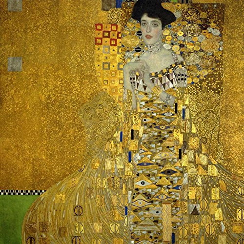 Feeling at home LEINWANDDRUCK im SCHATTENFUGENRAHMEN Porträt von Adele Bloch Bauer I 1907 Klimt Gustav - Figurativ quadrat Kunstbilder im Holzrahmen cm_63_X_63