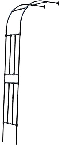 SMYORR Arcade Rosiers Demi-latérale,Arche Jardin,Pergola Fer Forge pour La Décoration Extérieure de Gazebo de Mariage Pelouse Patio,Plantes Grimpantes/Black / W60xH240cm