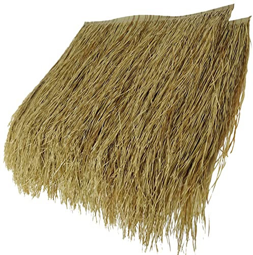 ZAKSEM Simulation Thatch Tile Roof Decorative Artificial Thatch Tile Palm Roof,Tear-resistant,For Tiki Bar Accessories Garden Patio Deck Gazebos Wall House(Size:30pcs,Color:Fireproof Yellow)