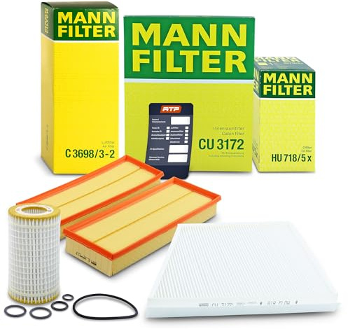 MANN-FILTER Inspektionspaket Filterset 1x Ölfilter, 2x Luftfilter, 1x | Kompatibel mit: MERCEDES-BENZ E-CLASS, E-CLASS T-Model