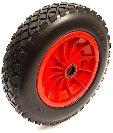 14'' Wheelbarrow Solid Wheel PU 3.50-8 Tyre Puncture Proof Flat Free 1 Bore Wheelbarrow Trolley Barrow Garden Cart Polyurethane Tire Heavy Duty 350-8 3.50x8 350x8