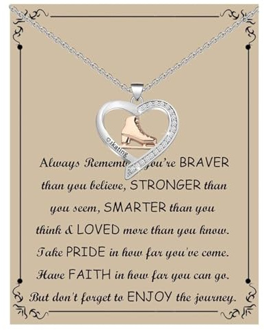 Ice Skating Necklace & Bracelet - Figure Skating Jewelry Gifts for Women