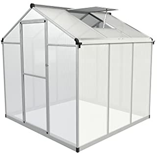 Aluminium Gewächshaus für den Garten 3,6m² inklusive 182 x 190cm Fundament vielseitig nutzbar als Treibhaus,Frühbeet Aufzucht,Tomatenhaus und Pflanzenhaus