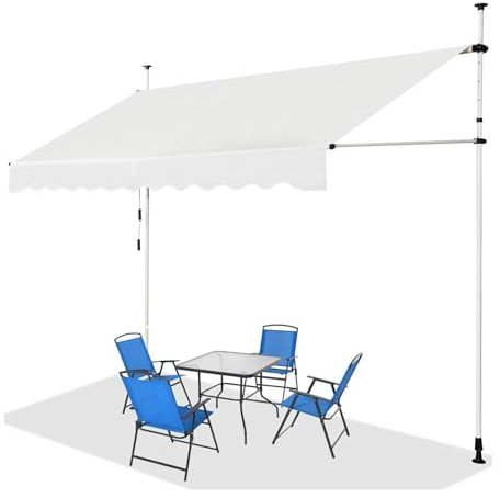 Klemmmarkise Markise Balkon，Klemmmarkise 200/250/300/350/400cm breit,ohne Bohren Einziehbare Markise UV-beständig & höhenverstellbar, Einziehbare Markise mit Handkurbel ( Color : A , Size : W200cm(78.