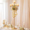 Candelabro dorado grande portavelas alto: Romadedi 122 cm candelabro de 5 brazos para decoración Navidad boda exterior vintage candelabro de suelo grande para sala de estar decoración de fiesta