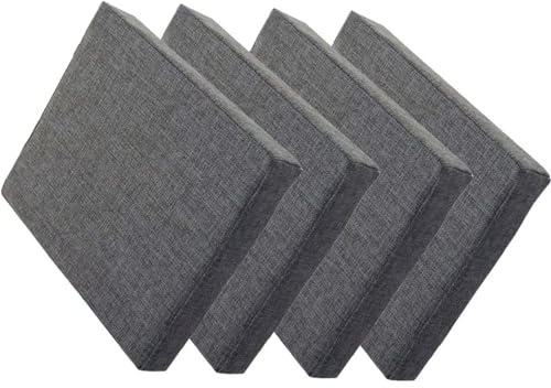 Pack 1/2/4 Cojines Para Sillas Jardin Cuadrado, 25/30/35/40cm,Cojines Para Sillas De Taburete ,Grueso De 5 Cm Cojines Sillas Antideslizante Extraíble,para Cocina,Comedor,Oficina(U,35x35x5CM 4pcs)