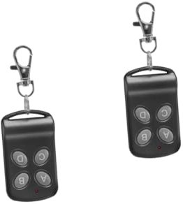 HOMSFOU 2 piezas 433 control remoto controlador de puerta eléctrica llavero pilas 4 botones mini llavero puerta de garaje entrada sin llave control remoto plástico