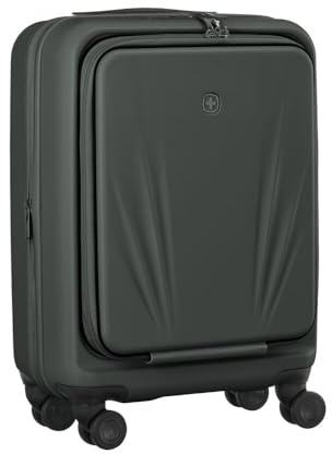 WENGER Skyon Valigia Rigida, Trolley da Cabina, Bagaglio a Mano, 35 (45) l, Tasca per Laptop e Tablet, Serratura, Viaggi Vacanze, Antracite