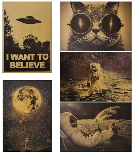 Lahviuu Posters para Pared,5 Pcs Pósteres Pared Arte Sin Marco Poster Peliculas,Decoración de Paredes para Salón y Dormitorio 50,5 x 35 cm