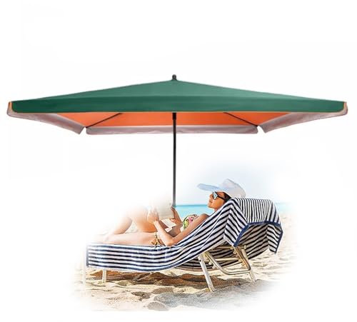 180cm x 220cm/200cm x200cm Parasol de Jardin avec Protection UPF 50+, 4 Baleines, Mât en Acier, Hauteur Réglable Parasol d'extérieur Rectangulaire pour Terrasse, Piscine et Balcon(180cm x 220cm/5.9ft